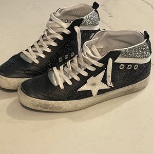 Black and silver glitter Golden Goose Sneakers